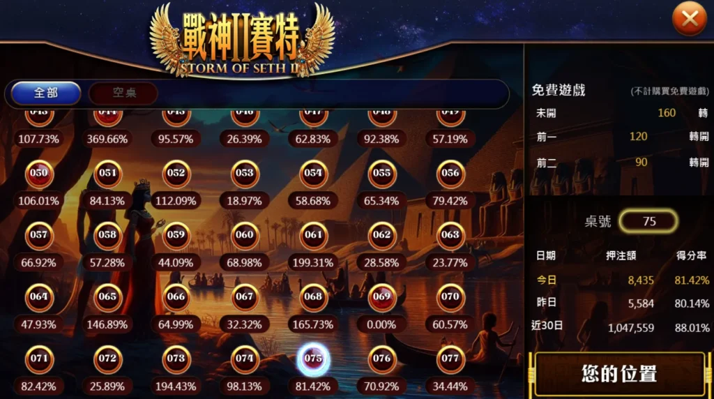 選桌畫面